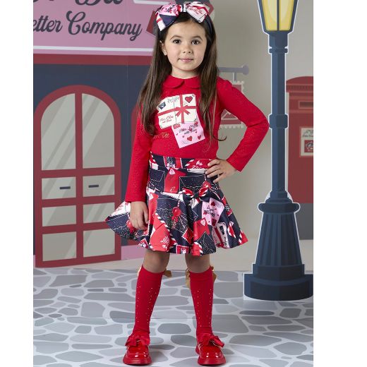 Picture of A Dee Girls Roxy Red Skirt Set