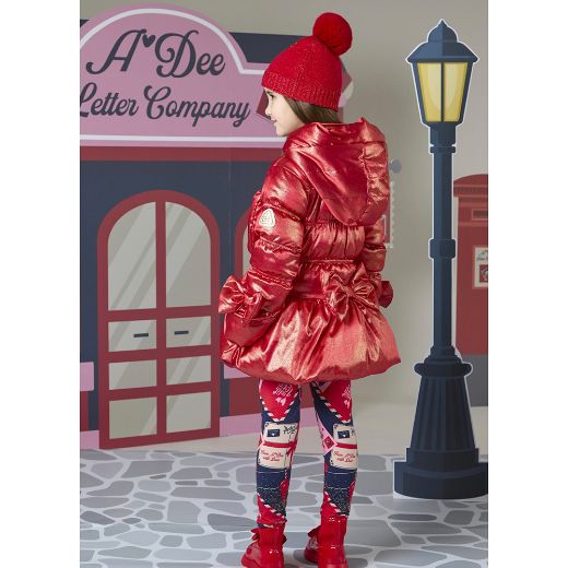 Picture of A Dee Girls Rihanon Glitter Red Bow Coat