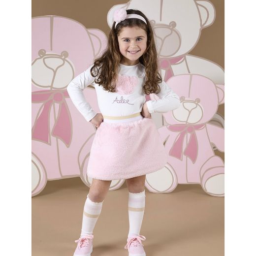 Picture of A Dee Girls Sisi Pink Faux Fur Skirt Set