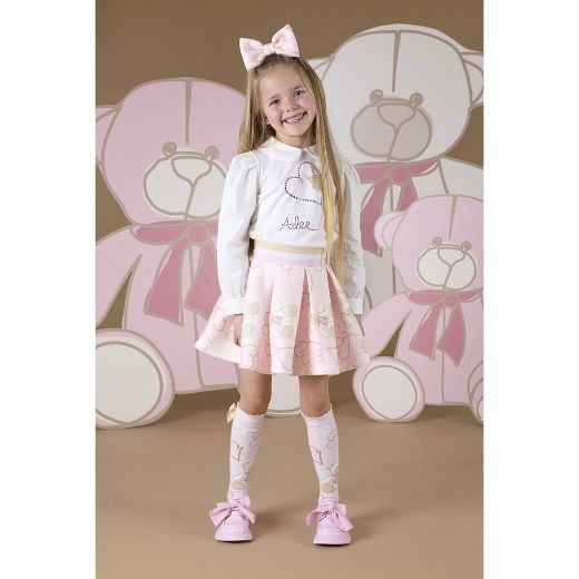 Picture of A Dee Girls Star Pink Teddy Skirt Set