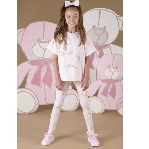 Picture of A Dee Girls Saz Pink Teddy Legging Set