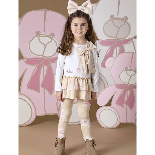 Picture of A Dee Girls Summer Beige Teddy Legging Set