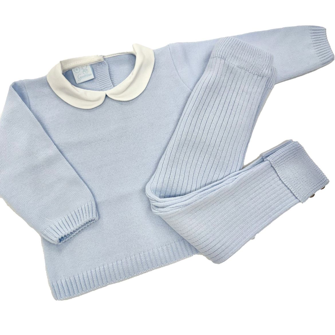 Picture of Granlei Boys Pale Blue Knitted Tracksuit 