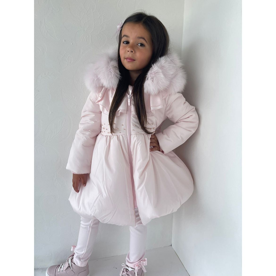 Bimbalo Girls Pink Coat. Melanie Louise Childrens Designer Wear