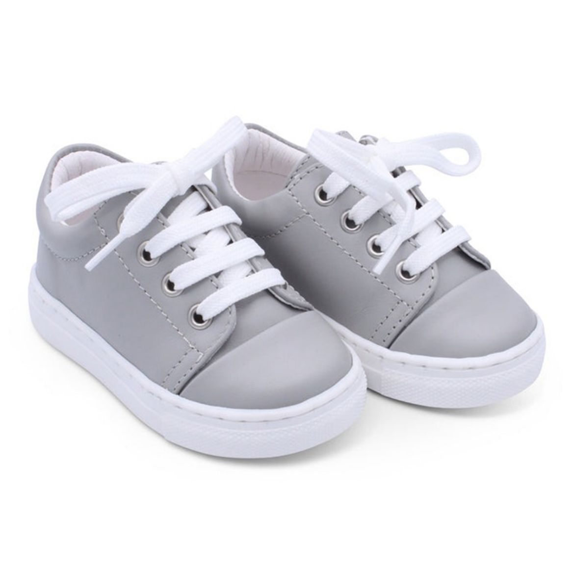 Picture of Borboleta Boys Santiago Grey Leather Trainers