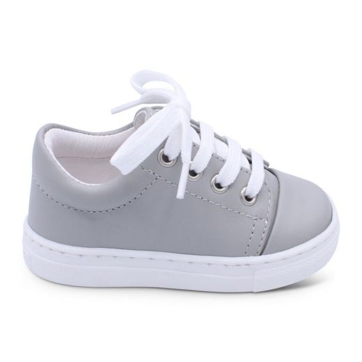 Picture of Borboleta Boys Santiago Grey Leather Trainers