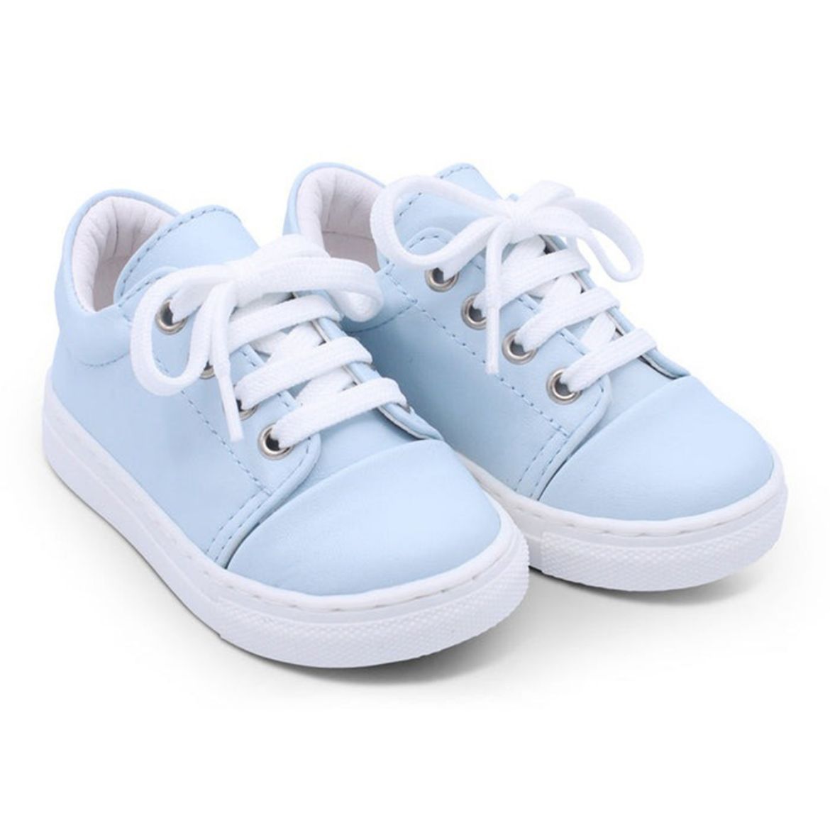 Picture of Borboleta Boys Santiago Blue Leather Trainers