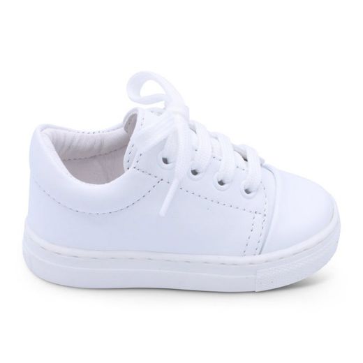 Picture of Borboleta Boys Santiago White Leather Trainers