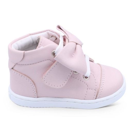 Picture of Borboleta Girls Tatiana Pink Leather Hightop Trainers