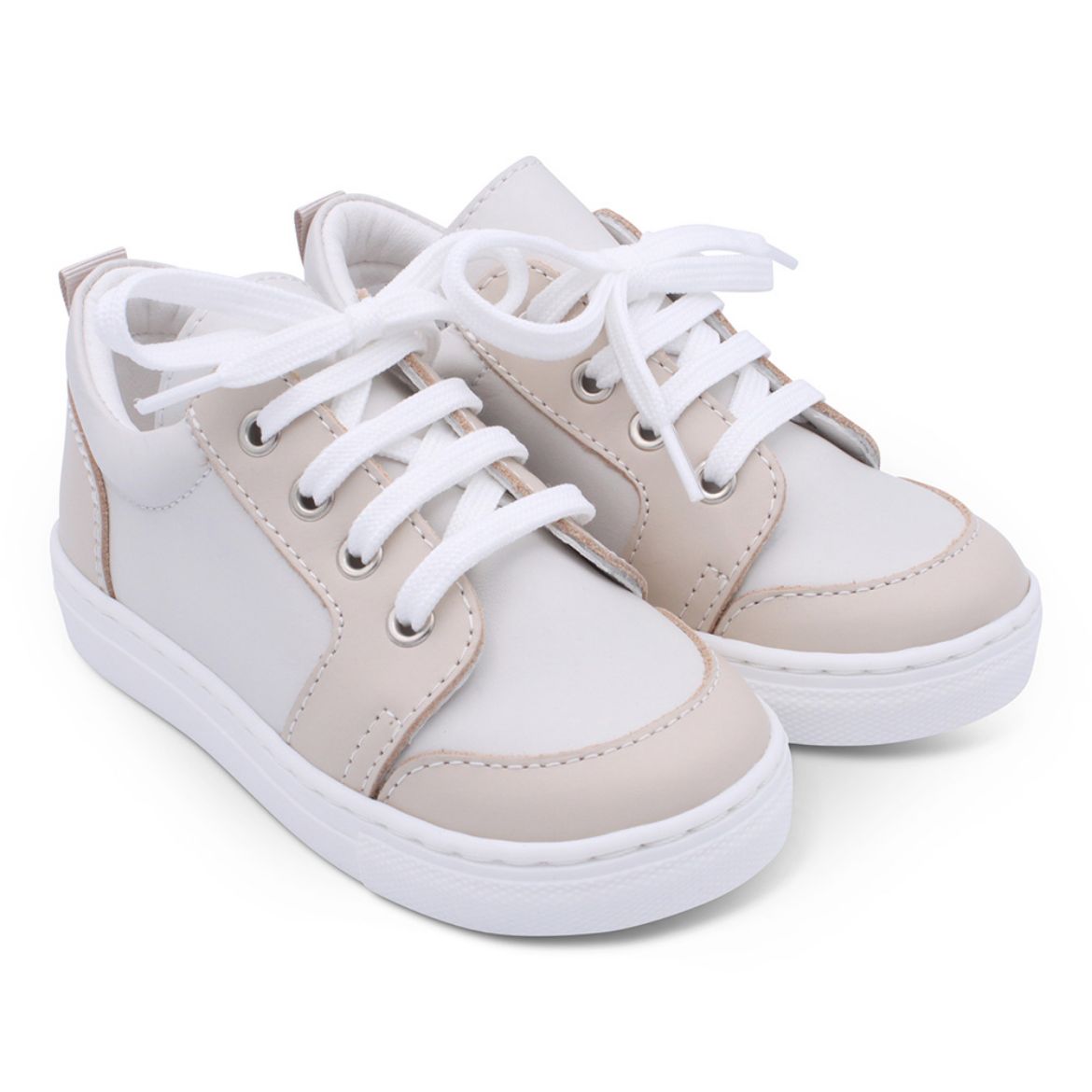 Picture of Borboleta Boys Nico Cream & Beige Trainers