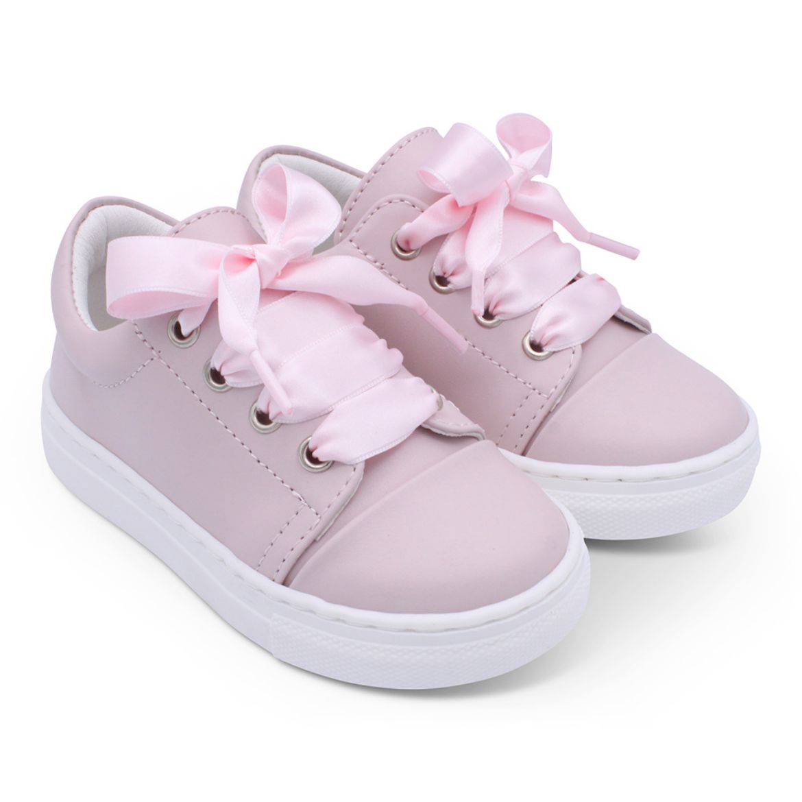 Picture of Borboleta Girls Santiago Pink Leather Trainers