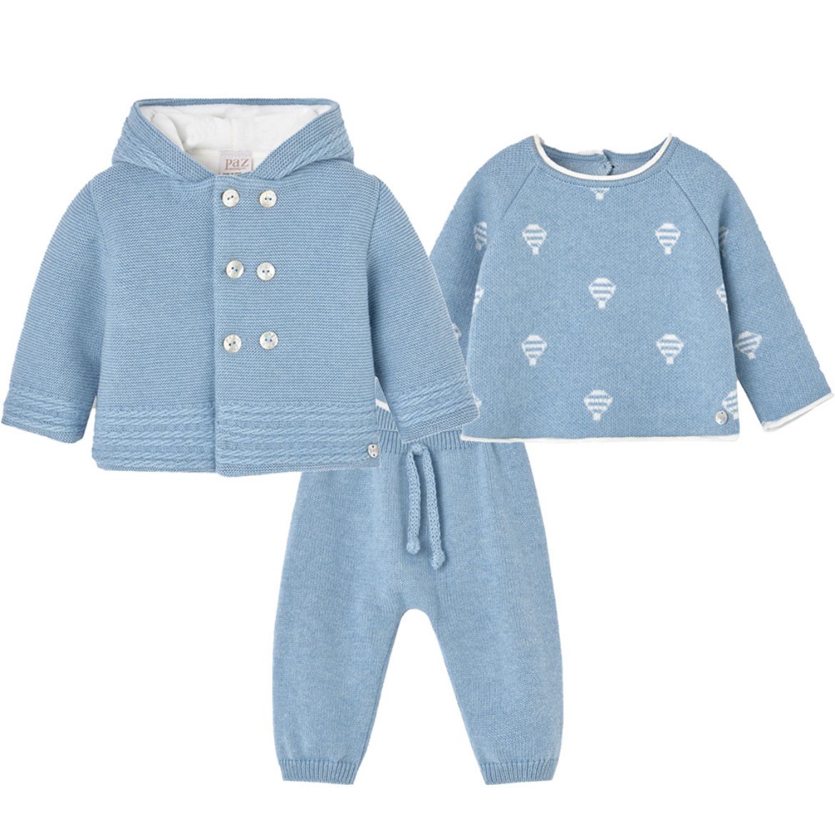 Picture of Paz Rodriguez Blue Knitted 3 Piece Set