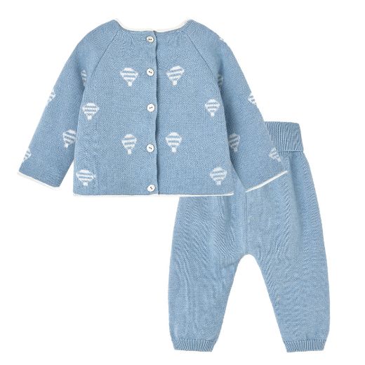 Picture of Paz Rodriguez Blue Knitted 3 Piece Set