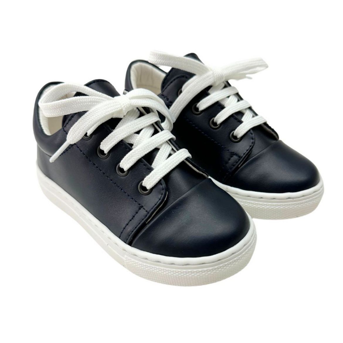 Picture of Borboleta Boys Santiago Navy Leather Trainers