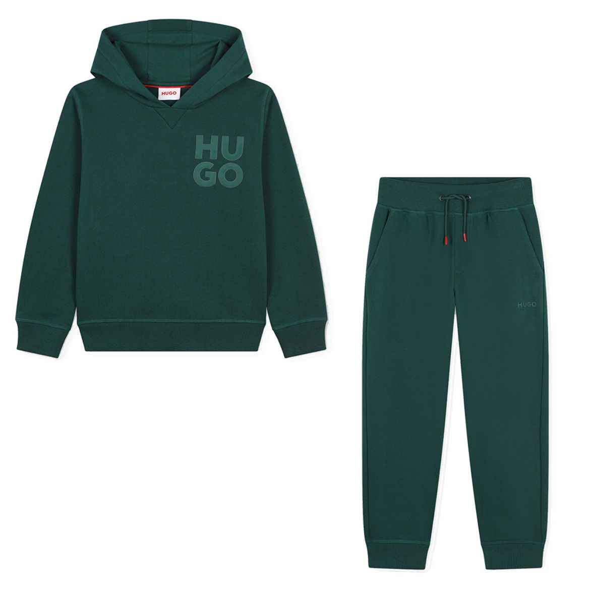 Picture of Hugo Boys Green Hooded Tracksuit