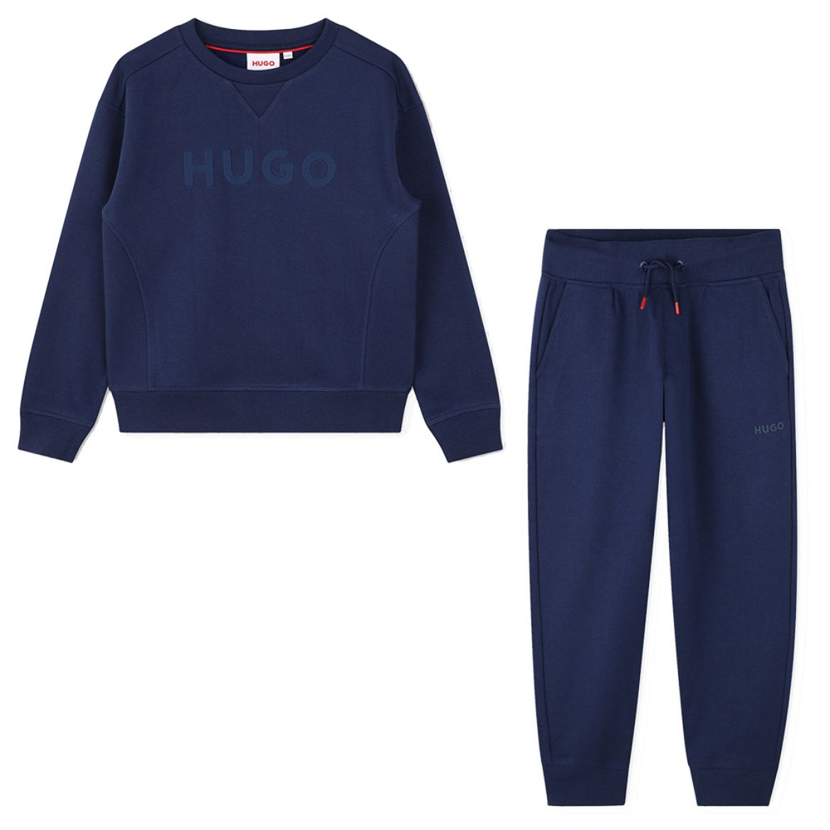 Picture of Hugo Boys Navy Round Neck Tracksuit