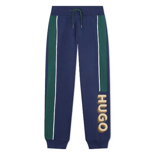 Picture of Hugo Boys Navy & Green Hooded Tracksuit