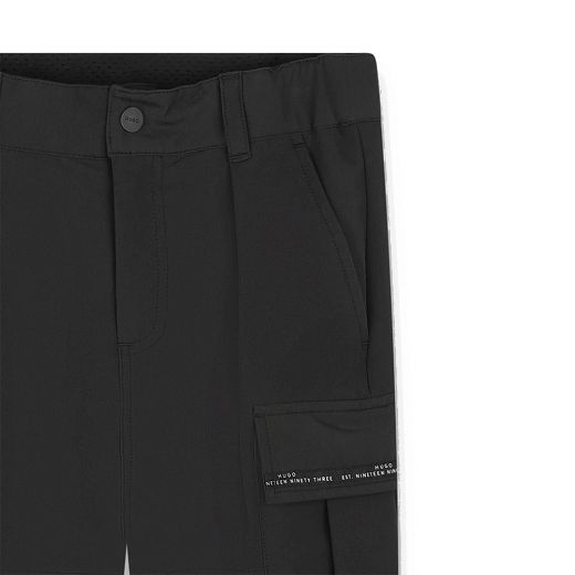 Picture of Hugo Boys Black Cargo Trousers