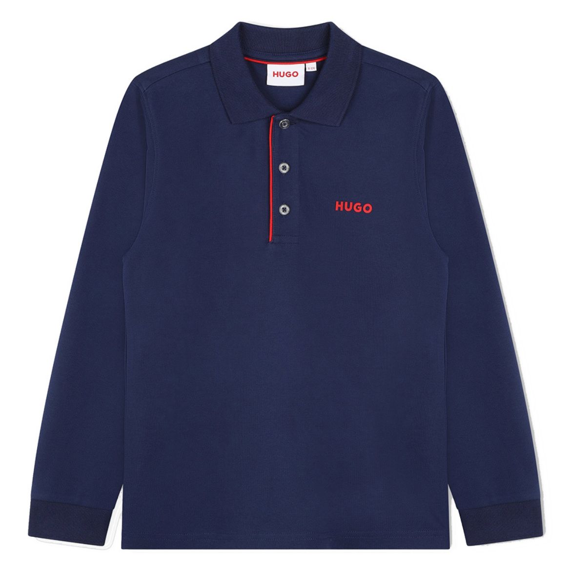 Picture of Hugo Boys Navy Long Sleeve Polo