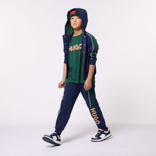 Picture of Hugo Boys Navy & Green Hooded Tracksuit