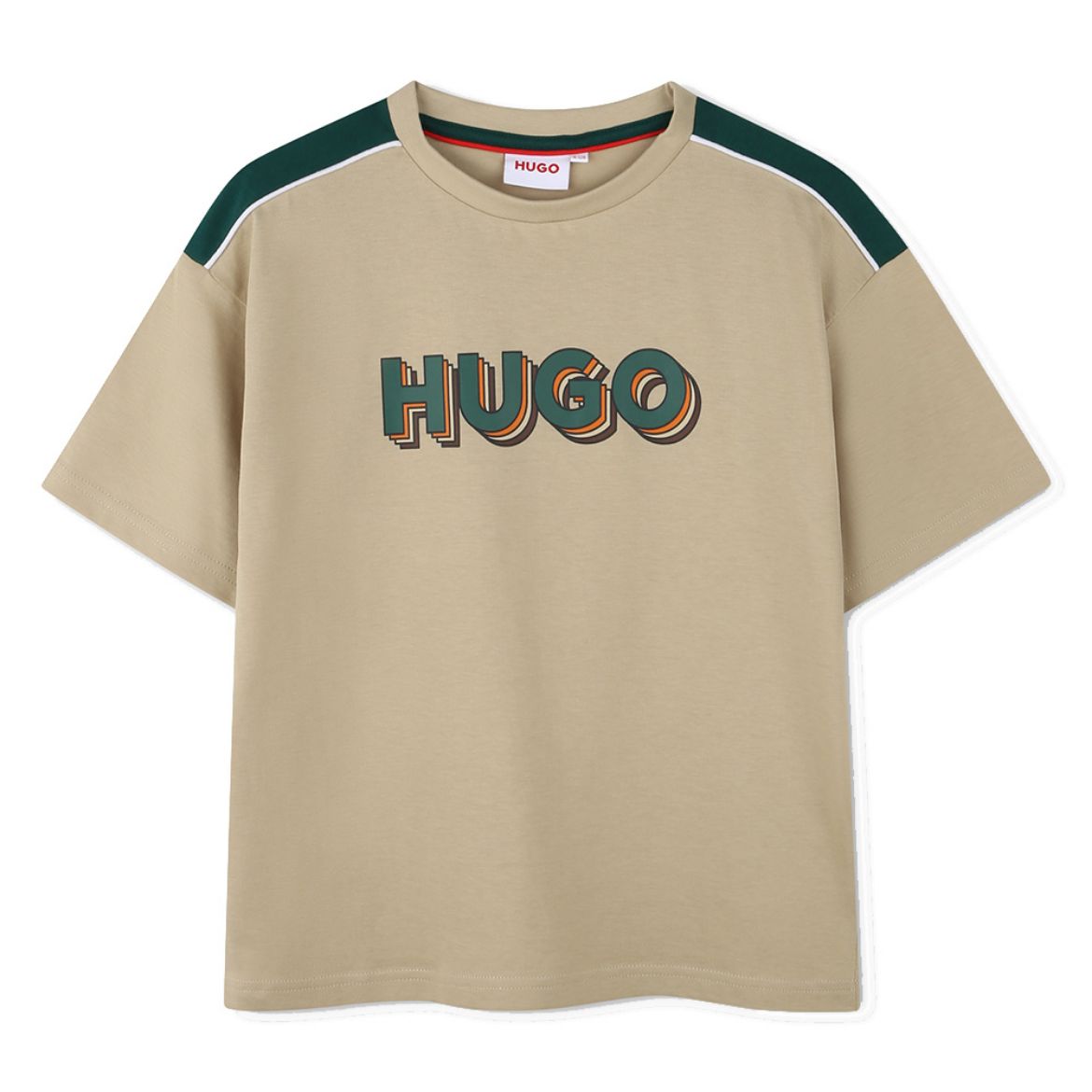 Picture of Hugo Boys Beige & Green T-shirt