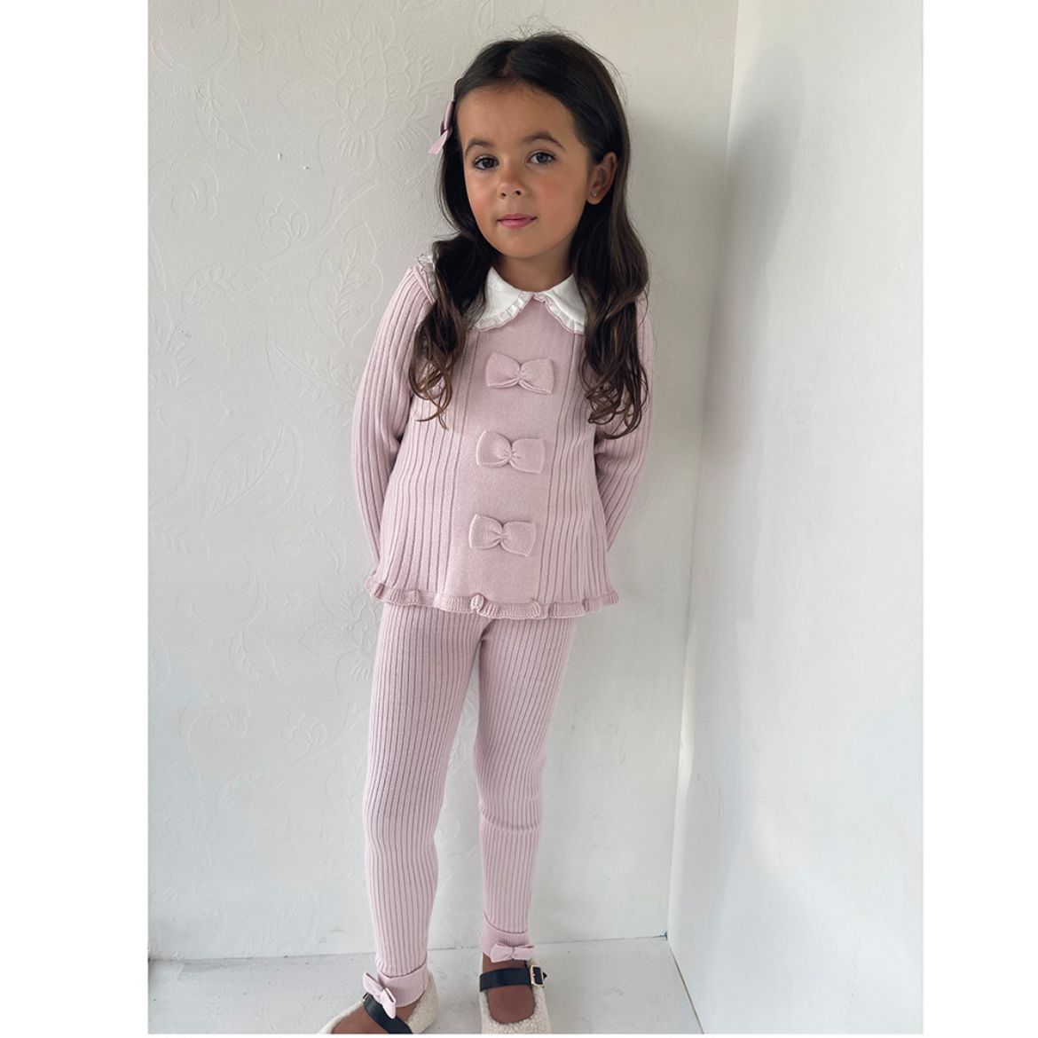 Picture of Granlei Girls Pink Knitted Tracksuit