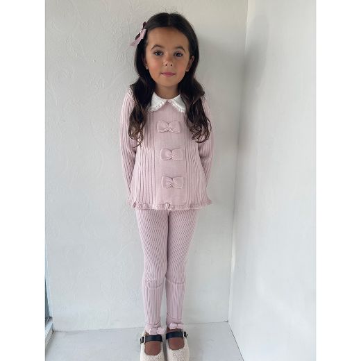 Picture of Granlei Girls Pink Knitted Tracksuit