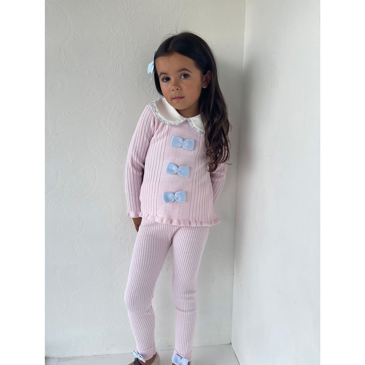 Picture of Granlei Girls Pink & Blue Knitted Tracksuit