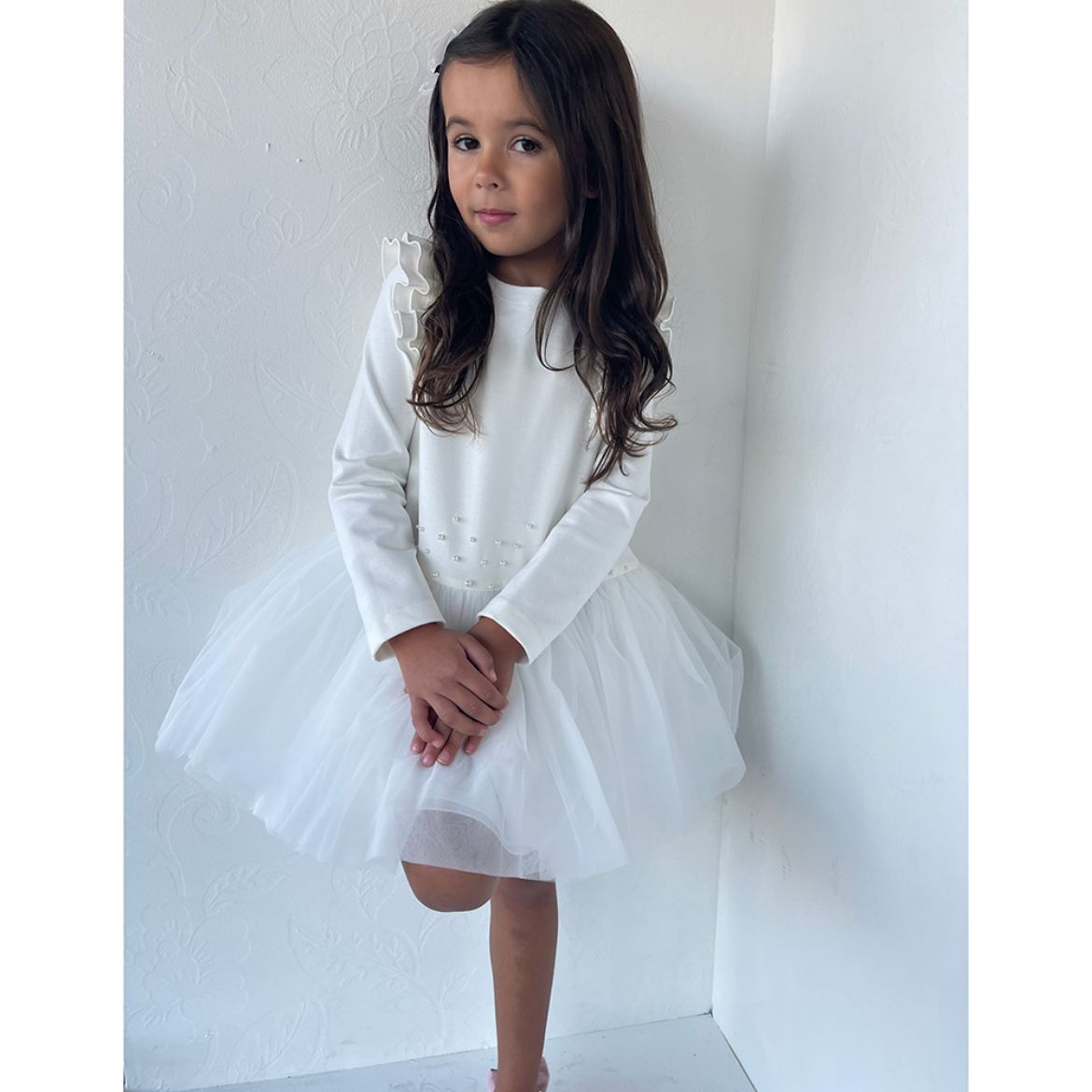 Picture of Bimbalo Girls Cream Dress with Tulle