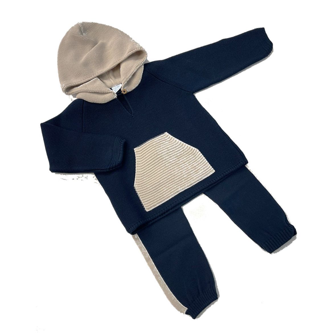 Picture of Granlei Boys Navy & Beige Hooded Tracksuit