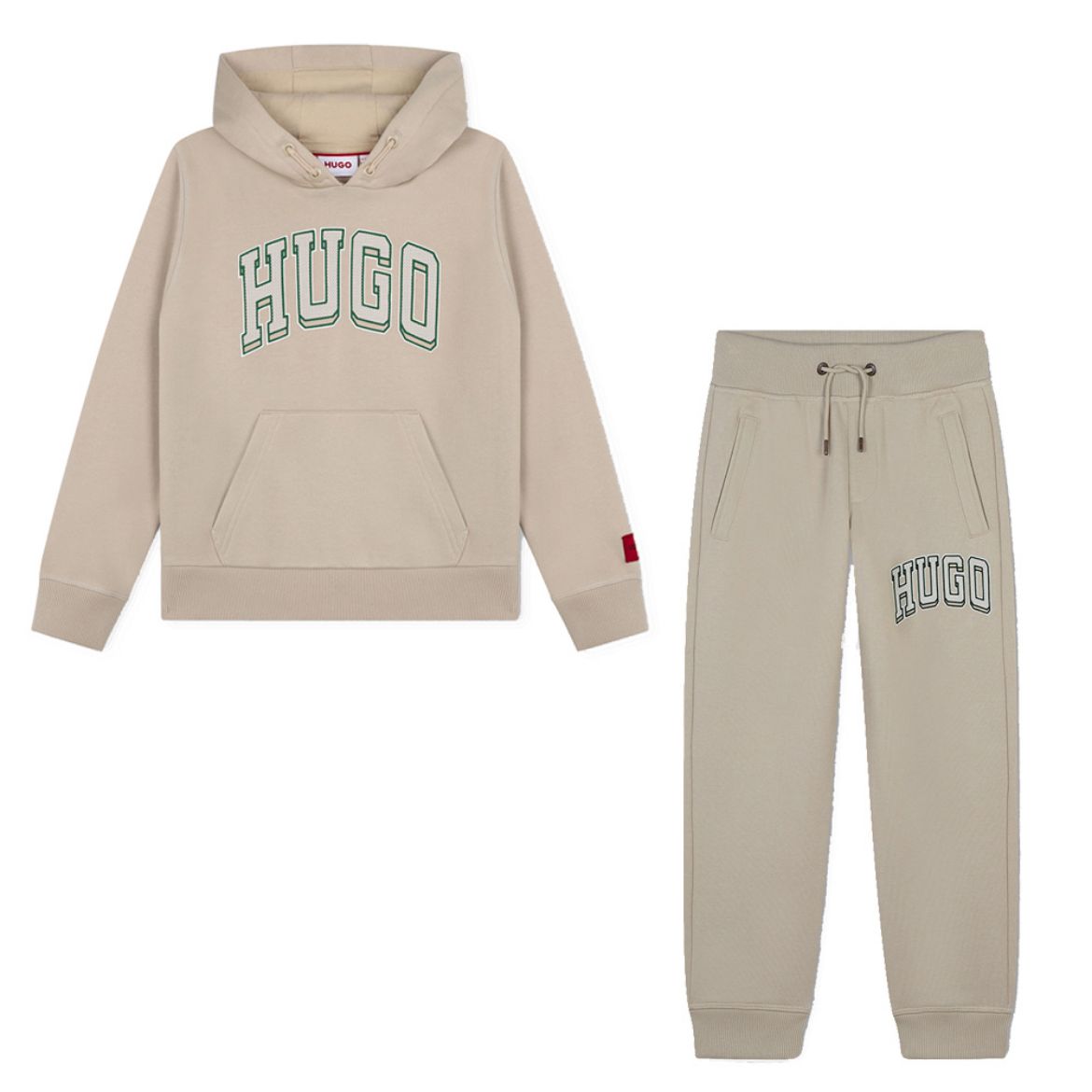 Picture of Hugo Boys Beige Hooded Tracksuit