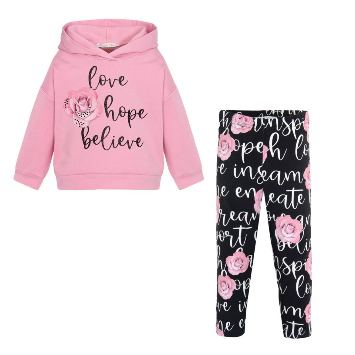 Picture of Balloon Chic Girls Pink & Black Legging Set