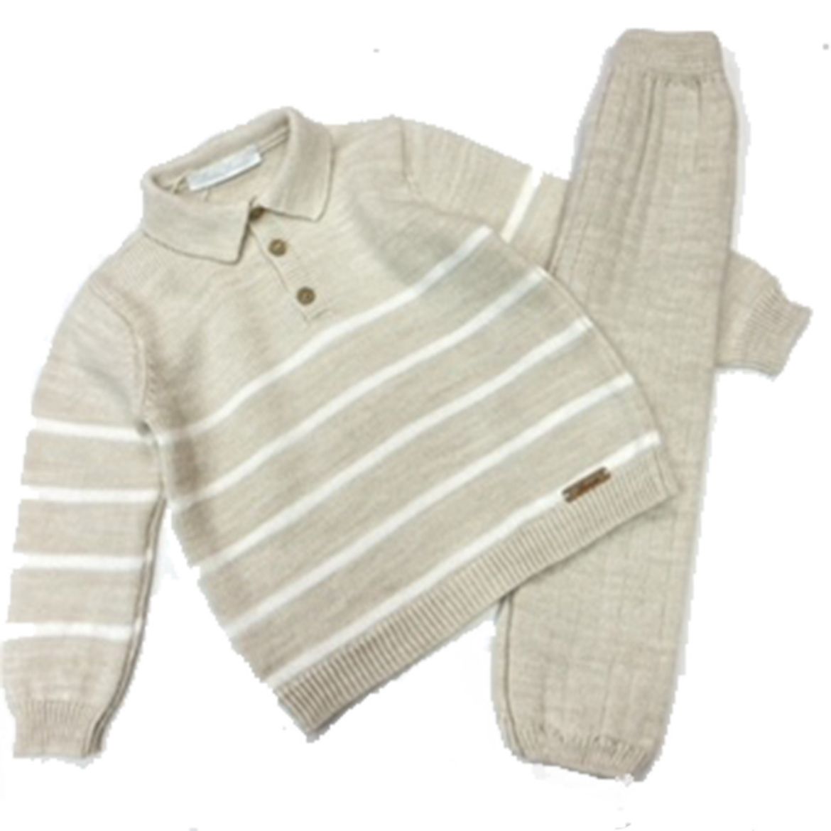 Picture of Martin Aranda Boys Beige Stripe Polo Set