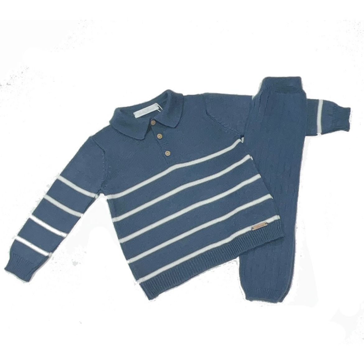 Picture of Martin Aranda Boys Dark Blue Stripe Polo Set