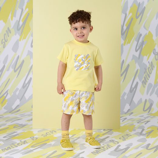 Picture of Mitch & Son Giancarlo Yellow Printed Swim Shorts