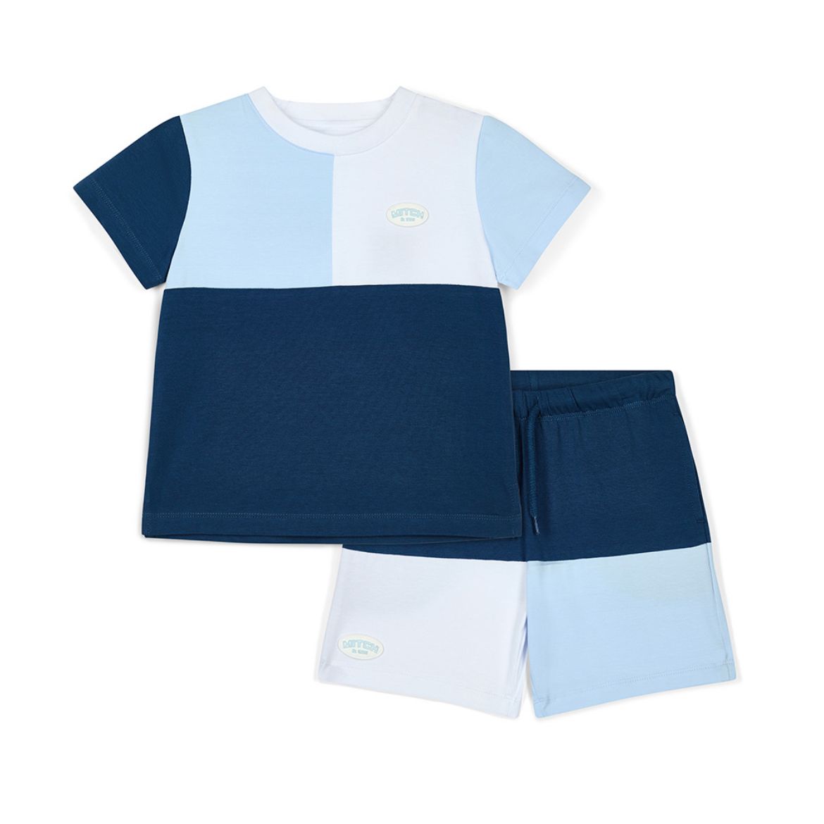 Picture of Mitch & Son Finnegan Navy Colourblock Short Set