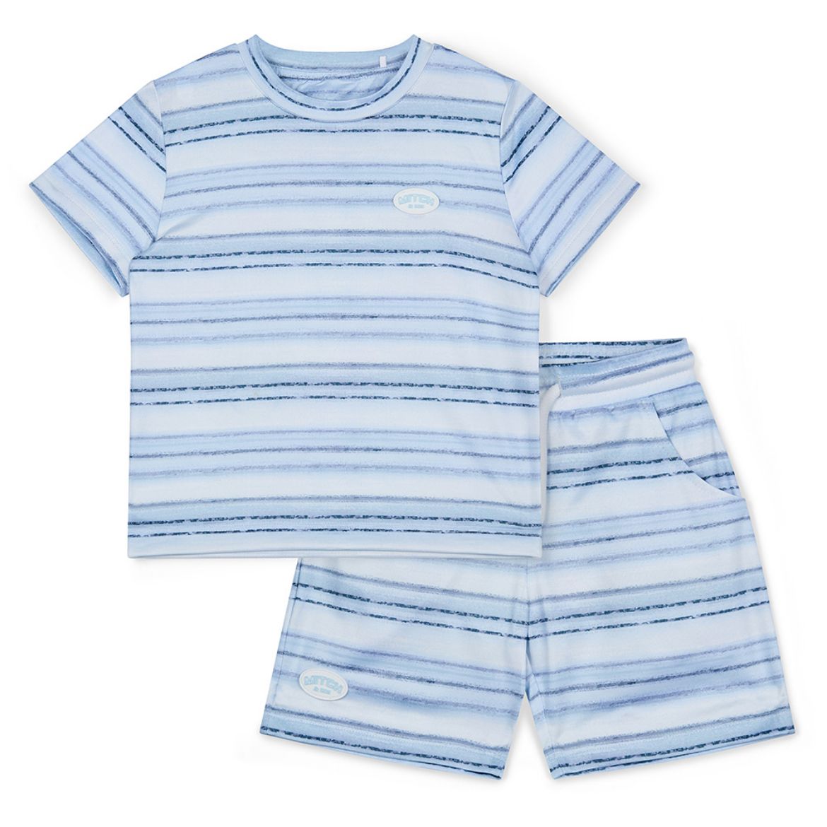 Picture of Mitch & Son Fernando Blue Stripe Short Set