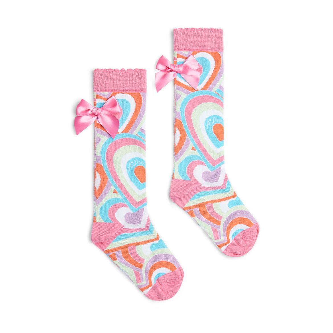 Picture of A Dee Elena Heart Printed Knee Socks