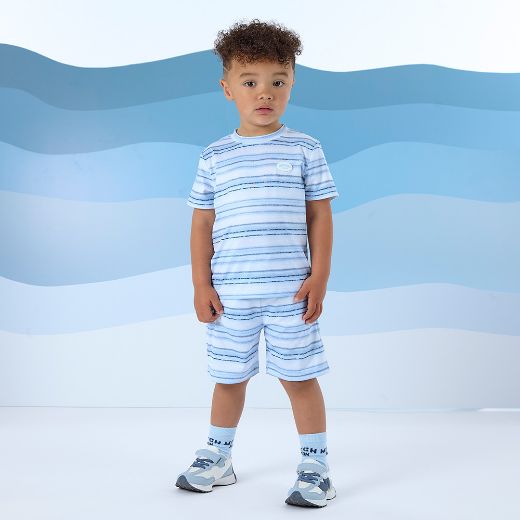 Picture of Mitch & Son Fernando Blue Stripe Short Set