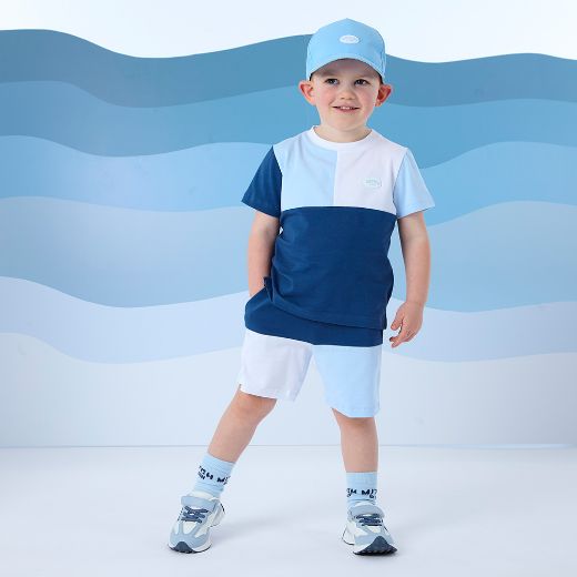 Picture of Mitch & Son Finnegan Navy Colourblock Short Set