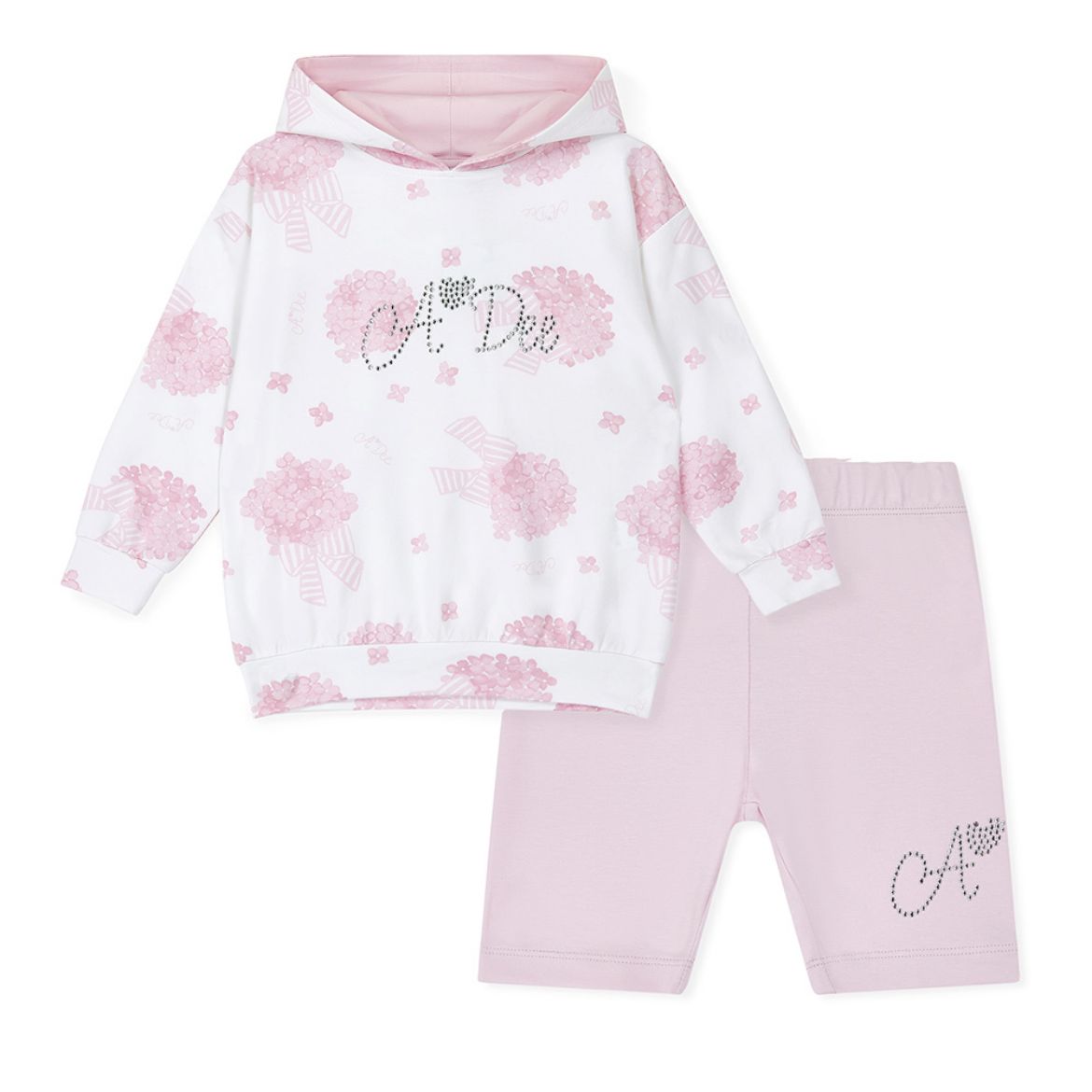 Picture of A Dee Charlotte Pink Hydrangea Hooded Short Set