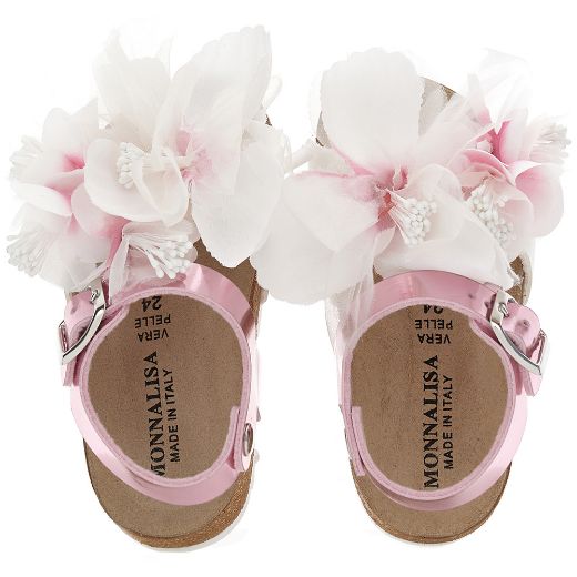 Picture of Monnalisa Girls Pink Flower Sandals