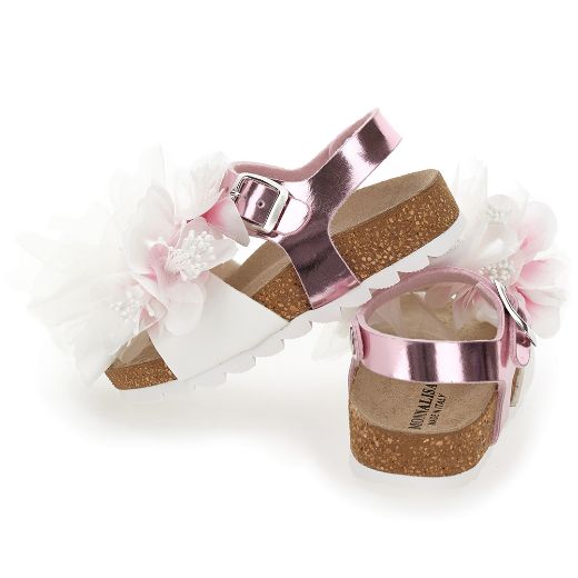 Picture of Monnalisa Girls Pink Flower Sandals