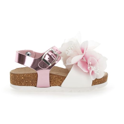 Picture of Monnalisa Girls Pink Flower Sandals