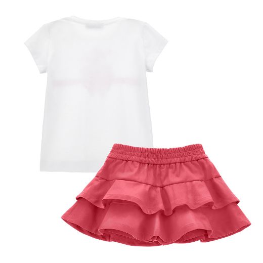 Picture of Monnalisa Pink Flower Top & Ruffled Shorts