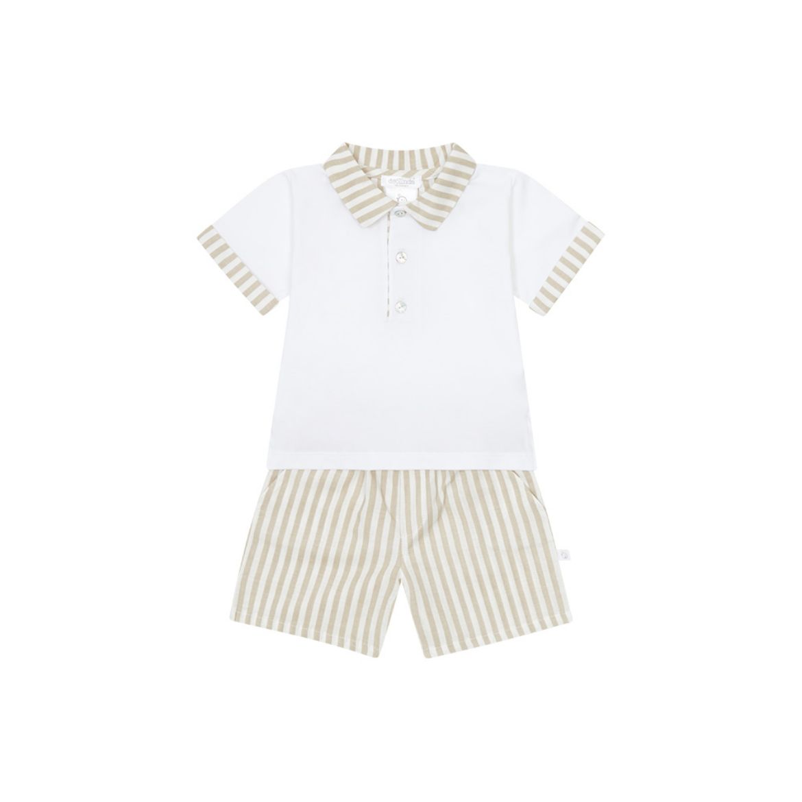 Picture of Deolinda Baby Boys Beige Polo Top & Short Set