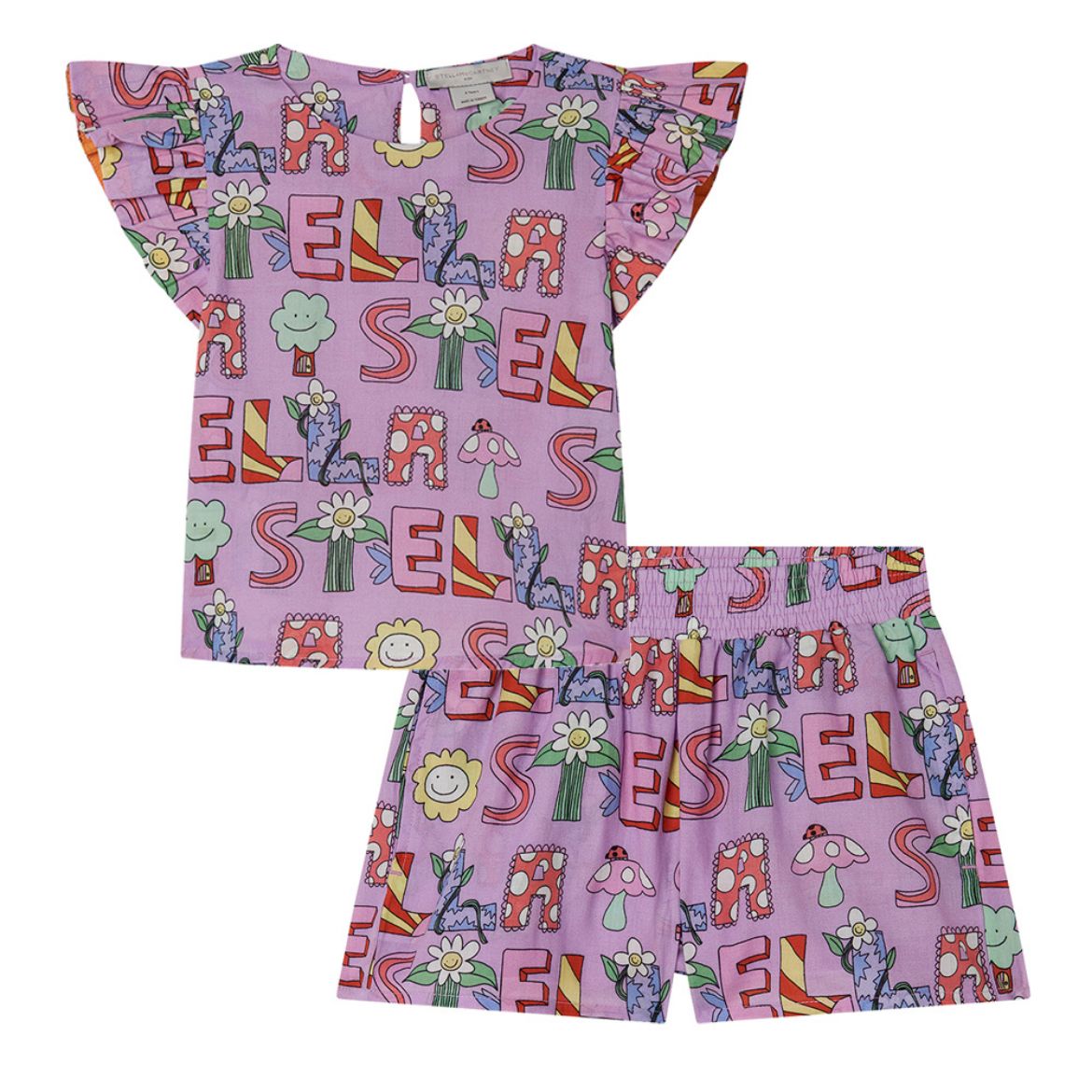 Picture of Stella Mc Cartney Lilac Logo Short Set