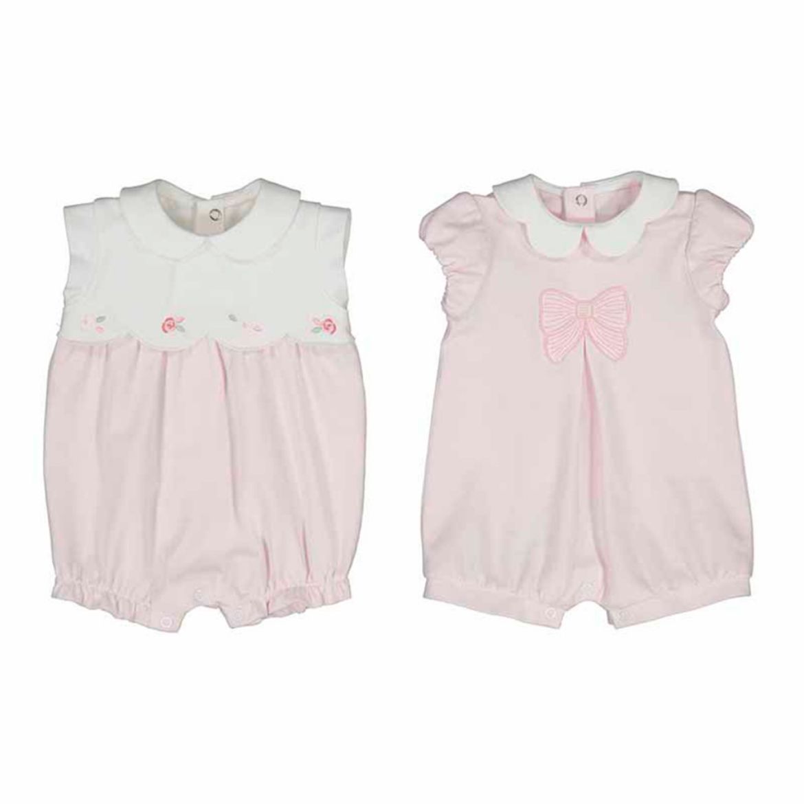 Picture of Mayoral Baby Girl Pink Pack of 2 Short Rompers