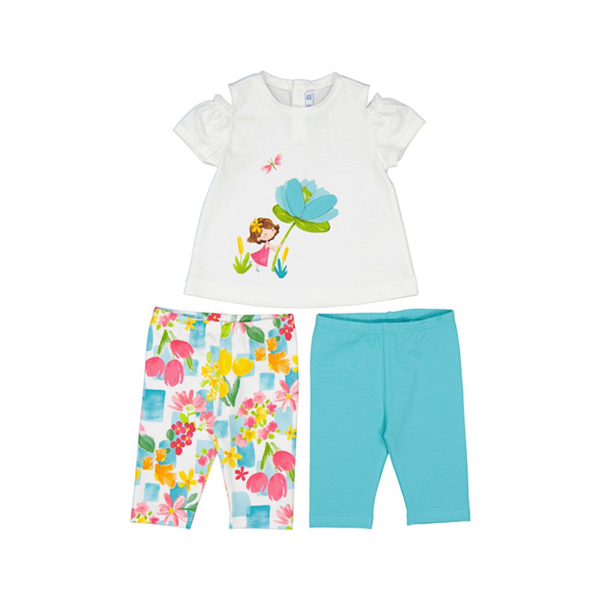 Picture of Mayoral Baby Girl Blue Flower Leggings Set