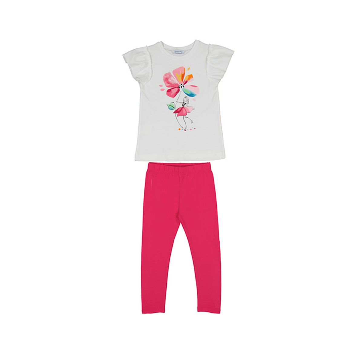 Picture of Mayoral Girls Pink Flower Leggings Set